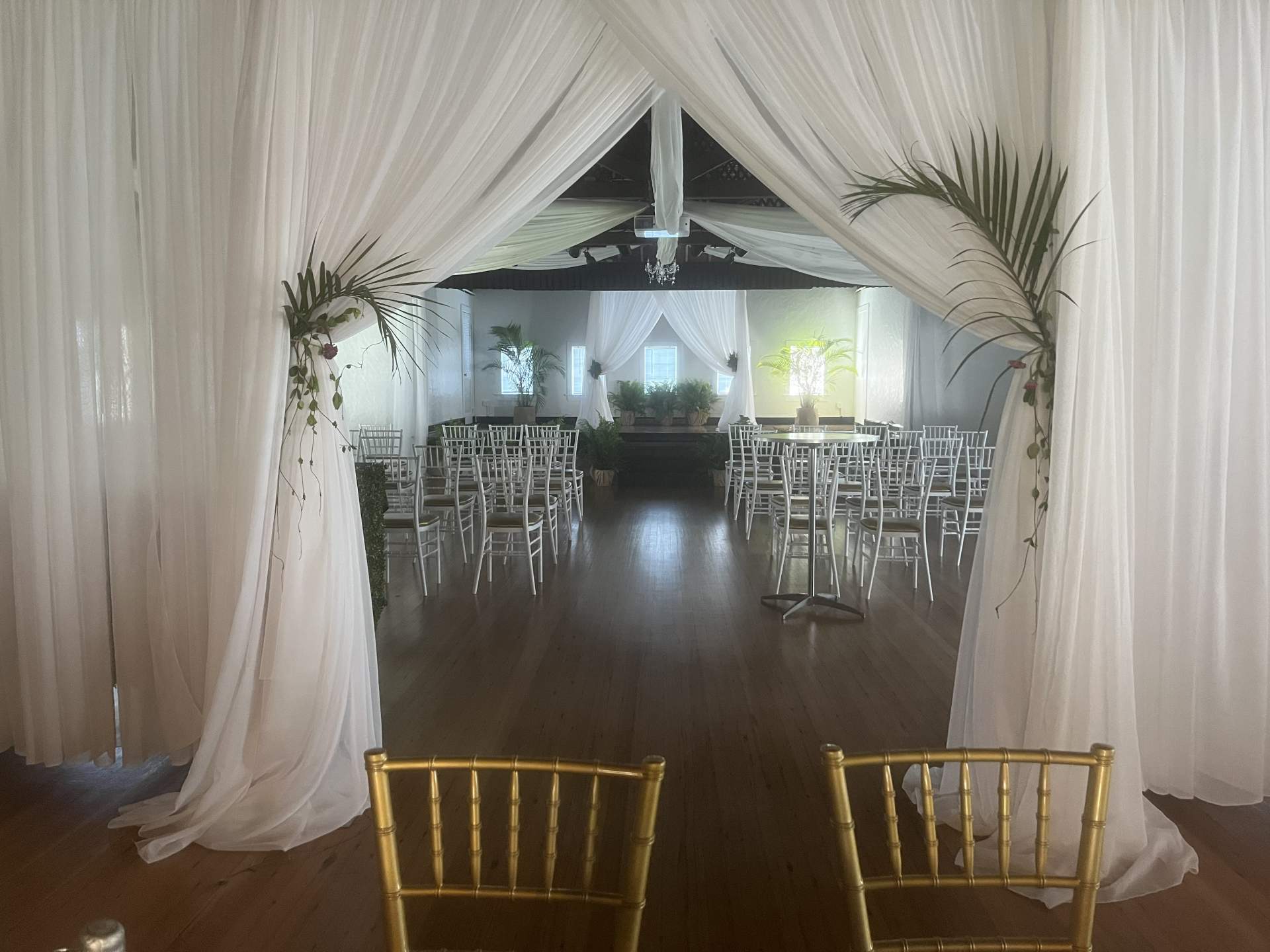Rooms separated for ceremony