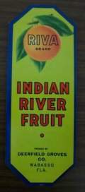 A vintage crate label that says indian river fruit